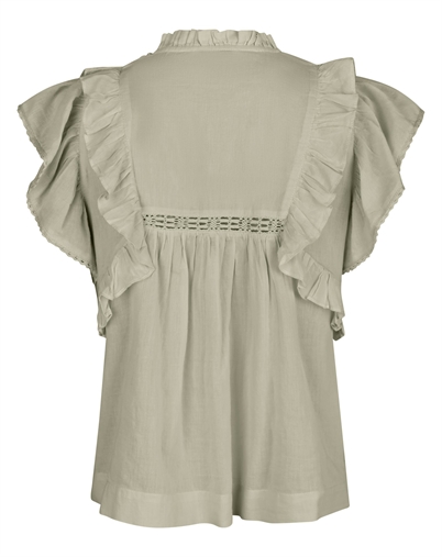 Neo Noir - Jayla S Voile Top - Smoke Green